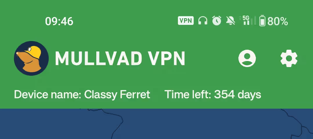 VPN indicator in the phone status bar